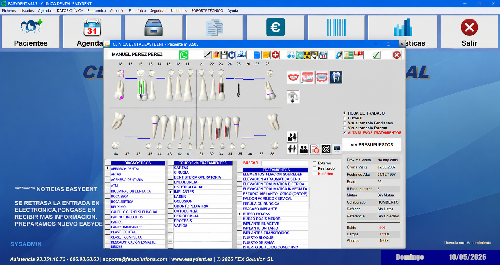 Vista previa de EASYDENT demo online